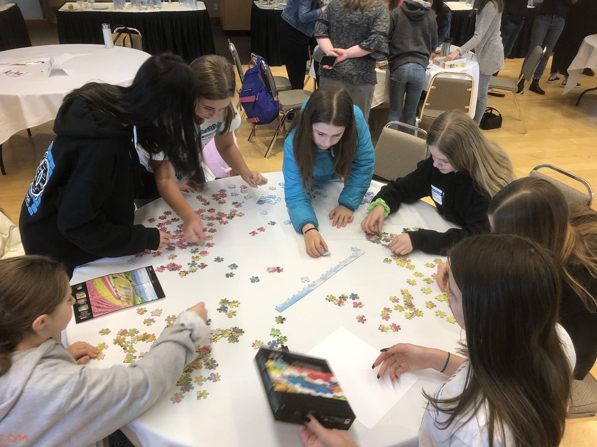 Kozman71's tweet photo. #IBMSTEM Day in @LangleySchools is underway! Students are working together applying collaboration and critical thinking skills to try and solve puzzle dilemmas! Not as easy as they think! @SD35CareerEd #creativethinking @collaboration #STEM @IBM https://t.co/rN7Ai26wzS