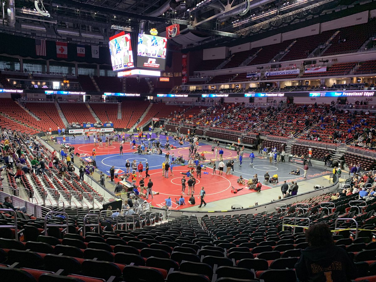 kcsi_radio's tweet photo. Here in Des Moines for the state wrestling tournament! We will start our coverage around 1:30!! https://t.co/oTyfV1uNZM