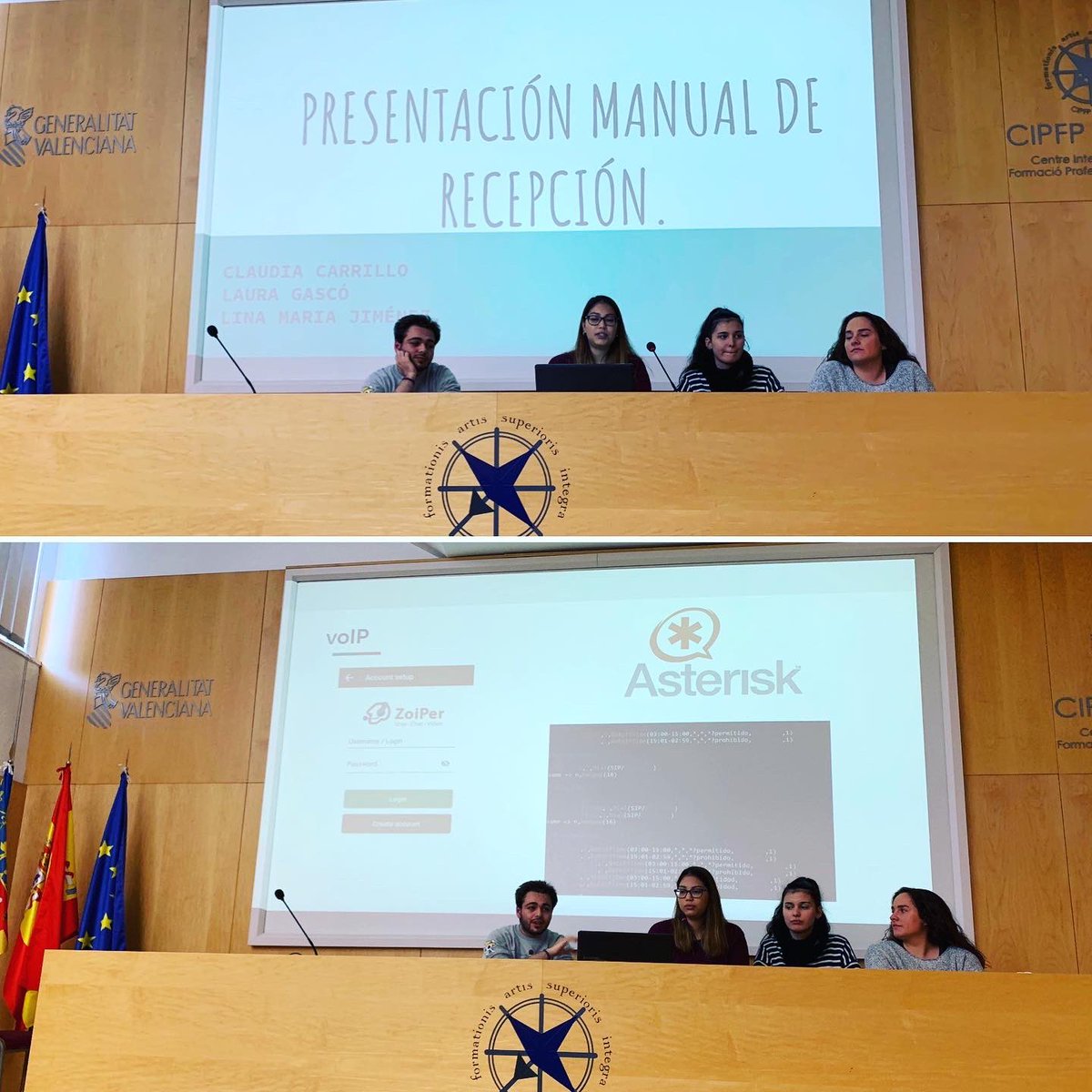 CIPFPMislata's tweet photo. Presentación del #PBL de #2ASIR  y #2GAT . L@s alumn@s aprenden a trabajar en equipos interdisciplinales, a comunicarse, coordinarse y valorar el trabajo de sus compañeros. 
Gracias a tod@s por vuestra colaboración 🤗🤗👏👏👏
.
#fp #fpmislata #lossuperpoderesdelafp #fponfire https://t.co/pSraqK7QzN