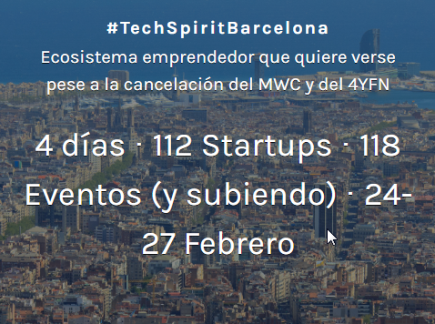 barcelona4tech's tweet photo. ¡Esto esta que arde! #TechSpiritBarcelona  
1️⃣ 112 Startups
2️⃣ 118 Eventos (y subiendo)
3️⃣ 4 Días
4️⃣ 1 Ciudad 

https://t.co/kPqwBJl6bf https://t.co/5vez2WCwvY