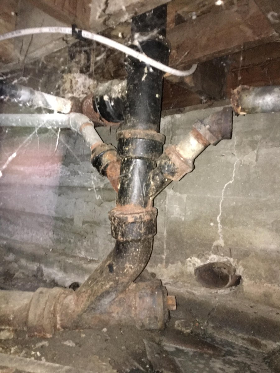 The water line disconnected and everything was flowing into the crawlspace... Yuck! Thank goodness we're used to this sort of thing.