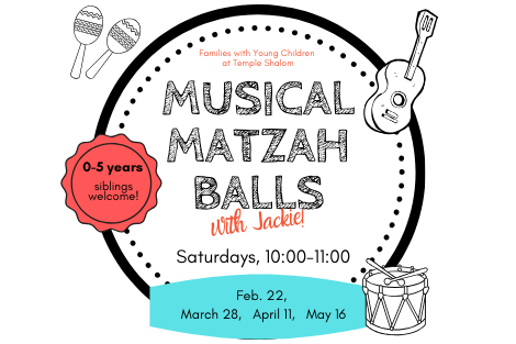 What a great way to spend Shabbat morning than Musical Matzah Balls with Jackie. Bring your children (up to 5 years old) and enjoy music, movement and song. @MusicalMatzahballs  bit.ly/39RuiNE
