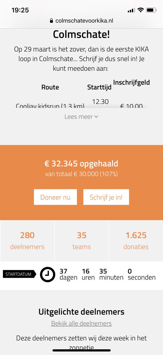 Nog  ruim 37 dagen en dan lopen we, maar wat een geweldige tussenstand