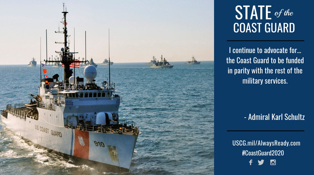USCG's tweet photo. I continue to advocate for...the Coast Guard to be funded in parity with the rest of the military services. - @ComdtUSCG #CoastGuard2020 #WhyIServeCG https://t.co/Em05Y5FpDQ