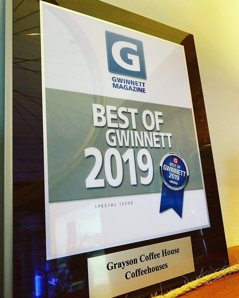GraysonCoffee's tweet photo. So blessed by this. Thank you to our patrons for making this a reality!

#graysoncoffeehouse #bestofgwinnett2019 #graysonlocalbusiness #greatcoffee #greatpeople #coffeewithfriends https://t.co/iEYhQ0JCX8