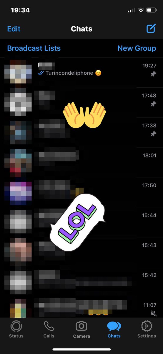 Turinconiphone's tweet photo. WhatsApp modo oscuro llega a iOS 13, dejamos más capturas. De momento en Beta, versión 2.20.30 #WhatsApp #Whatsappios #whatsappbeta https://t.co/O2RmA1g7XE