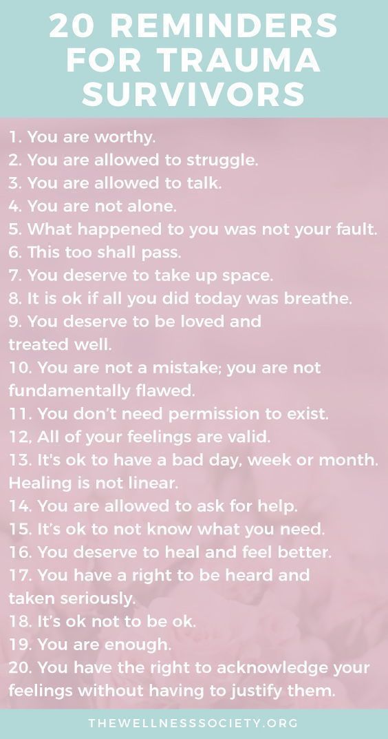 20 reminders &amp; encouragements for trauma survivors. 
#trauma  #mentalhealth #providinghope
