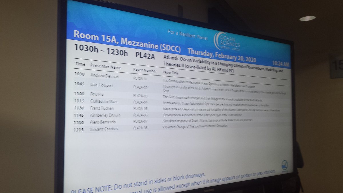 mazeguillaume's tweet photo. #OSM20 session on Atlantic variability, second part focusing on the subtropical gyres: let's talk about my favorite, the Eighteen Degree Mode Water ! https://t.co/K9AAQvtyT7