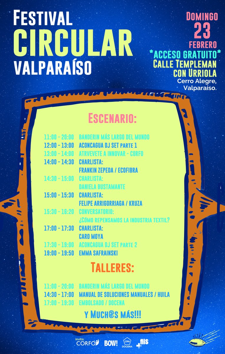 Este 22 y 23 de febrero estaremos en el #FestivalCircular de <a href="/fiiSorg/">fiiS</a> y son muchas las actividades en que podrán participar 👇👇 ¡Nos vemos #Valparaíso!