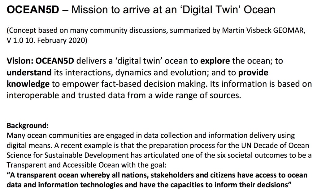 So excited about the ‘digital twin earth’ concept. I would be keen to advance the ocean piece #Ocean5D of that.