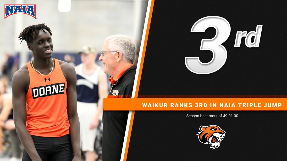 DoaneAthletics's tweet photo. #DoaneTF men will head north for this weekend's GPAC Championships in Mitchell, S.D., looking to defend their conference crown. The Tigers have a couple of athletes currently ranked in the Top 5 of the NAIA in their events... https://t.co/psELbjNKtm
