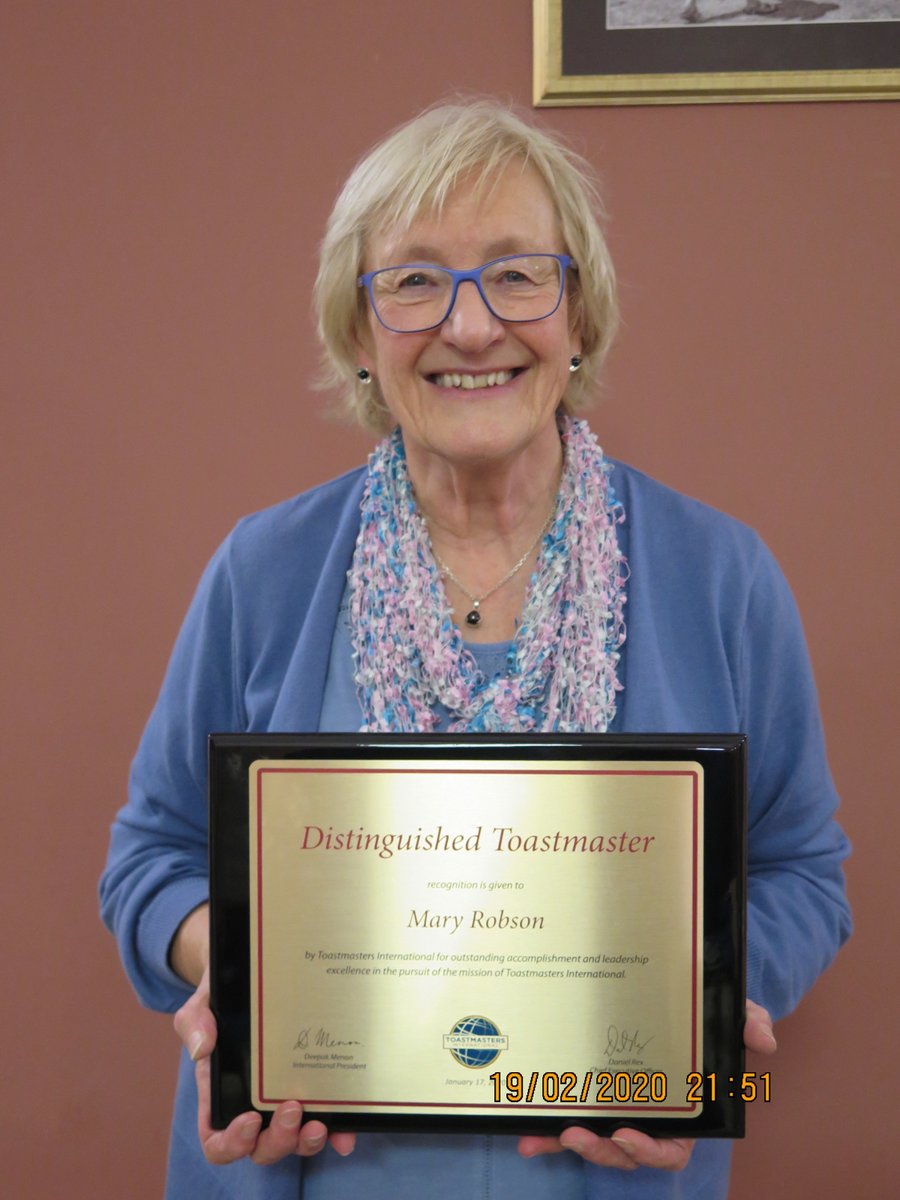 OxfordOrators's tweet photo. Congratulations to Mary Robson for earning Toastmasters' highest honour: Distinguished Toastmaster! Needless to say, A LOT of work has gone in to earning this! #oxfordorators #toastmasters https://t.co/25HDTi9Bw3