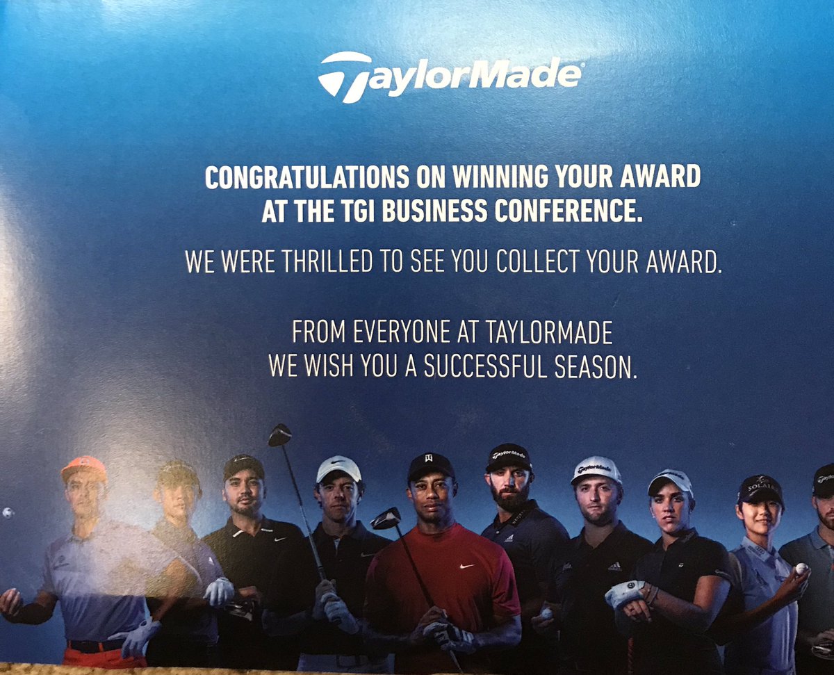 Impressive marketing from <a href="/TaylorMadeGolf/">TaylorMade Golf</a> much appreciated thanks very much 👍🏻👍🏻<a href="/TGI_Golf/">TGI Golf Partnership</a> #hardworkpaysoff