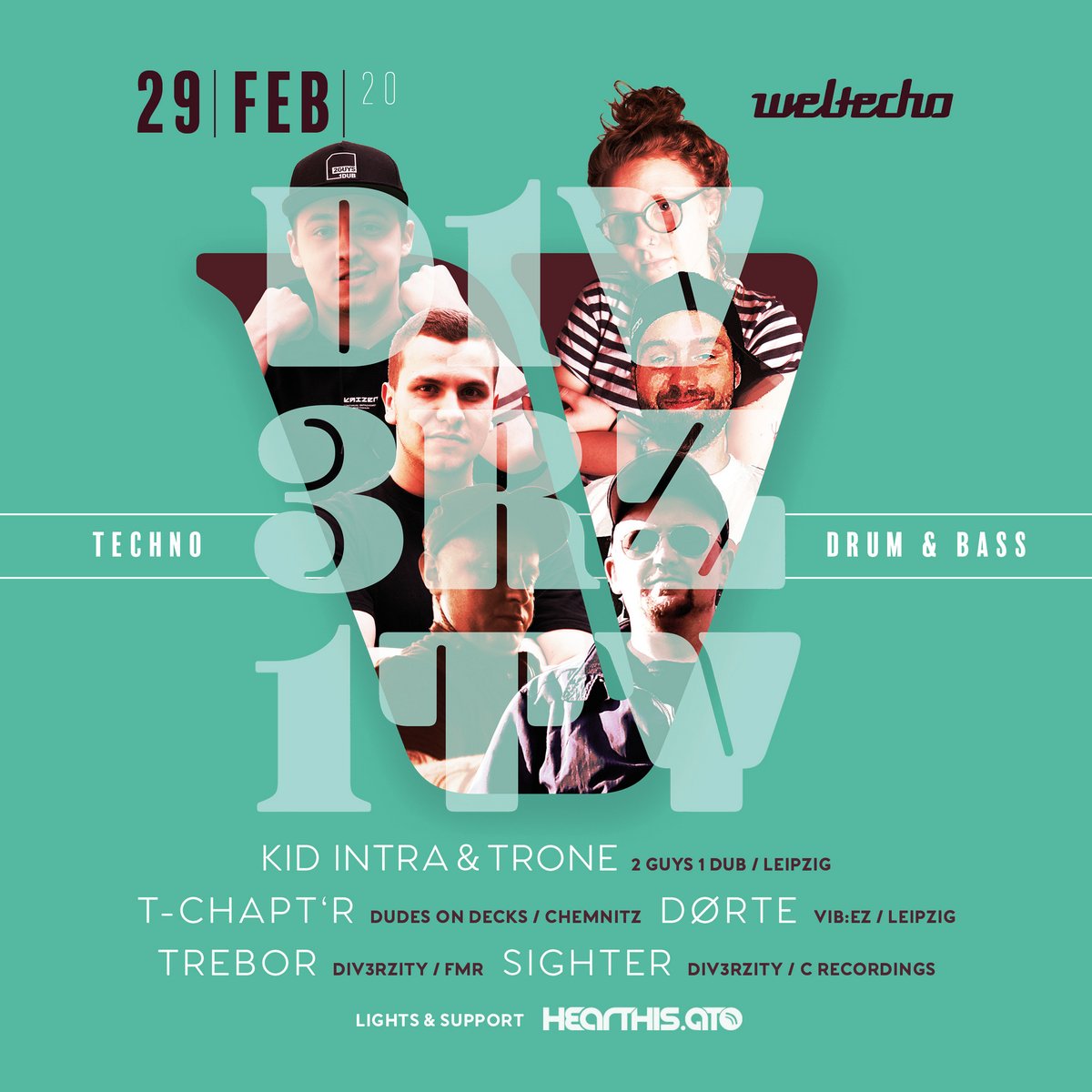 Ey ihr Twitter-Huso's! Am 29.02 findet die nächste Div3rzity im Weltecho statt. Kommt rum, sonst gibt's Nackenklatscher! #dnb #techno #weltecho #chemnitz #partytime 
facebook.com/events/1079312…