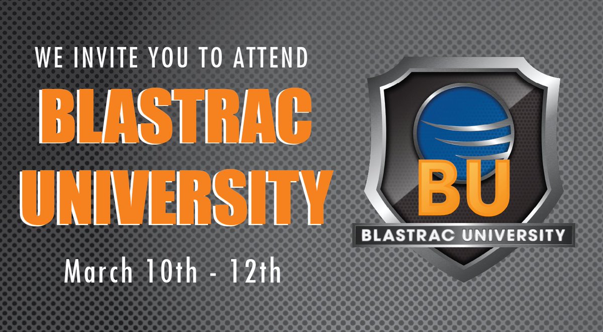 Don't for get to sign up for our Blastrac University to learn about our machines and how to use them! 
Next up: March 10th - 12th
Sign up here: loom.ly/-hCqZN0