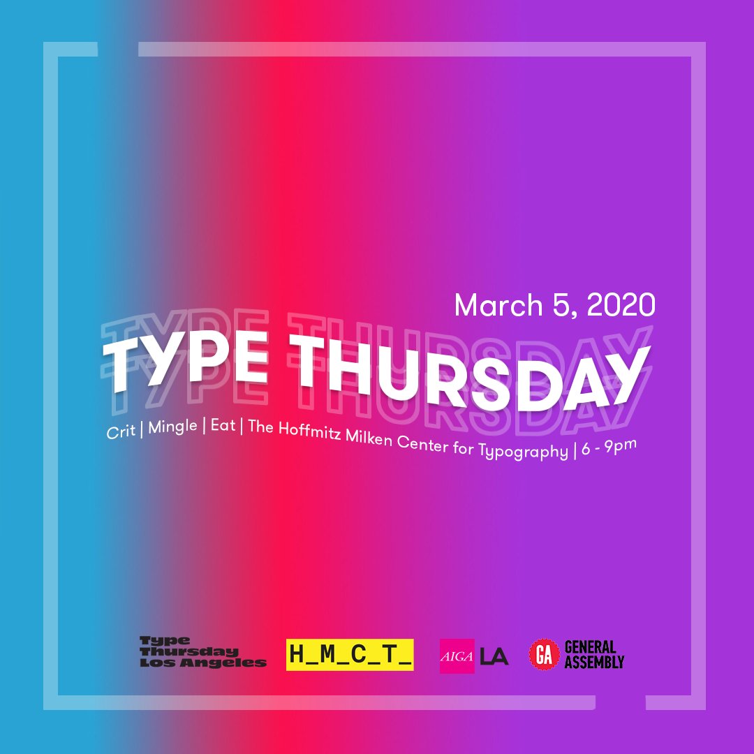 TypeThursdayLA's tweet photo. Save the Date Mar 5, for #TypeThursdayLA! 🌟 Speaker of the Month #Designer of the #JOKER #Logo, Chad Danieley - https://t.co/hTxgcraPKV https://t.co/iyXPHjWTdp