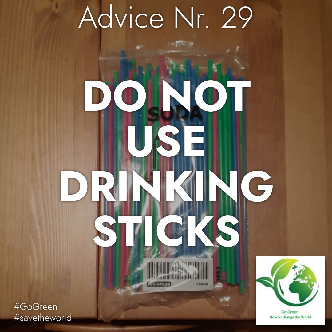GoGreenStudents's tweet photo. Drinking sticks were an unnecessary invention.  A lot of resources are needed, especially plastic.  Drinking sticks are used extremely in fast food restaurants such as McDonalds or KFC.  Avoiding or switching to e.g. bamboo sticks would help the environment. https://t.co/iD9UQzn0uF