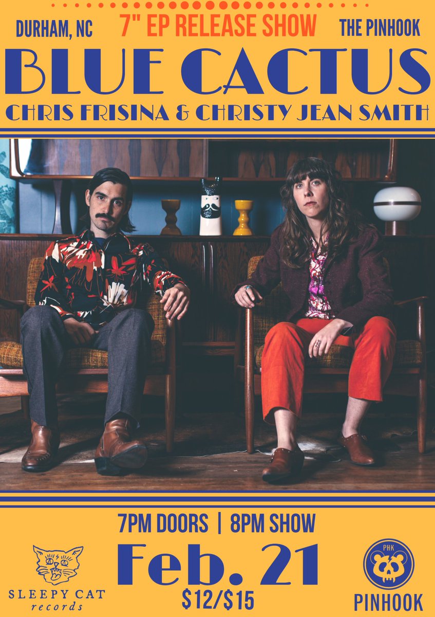 thepinhook's tweet photo. Tomorrow!!!
@bluecactusband (EP Release) / @ChrisFrisina / @christyjeansing 
Fri, February 21, 2020
Doors: 7 PM / Show: 8 PM
Tickets $12 In Advance / $15 Day Of 
All Ages
#thepinhook #nc #ncmusic #phknc #comehearnc #durham #since4eva https://t.co/tGgx7Itwcn