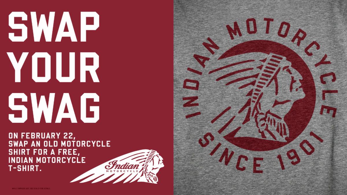 MusicCityIndian's tweet photo. Swap Your Swag THIS SATURDAY! @musiccityindianmotorcycle #oldtshirt #swapyourswag #nashville #musiccity https://t.co/XqsRSvUp9k https://t.co/ij6r9TNpNN