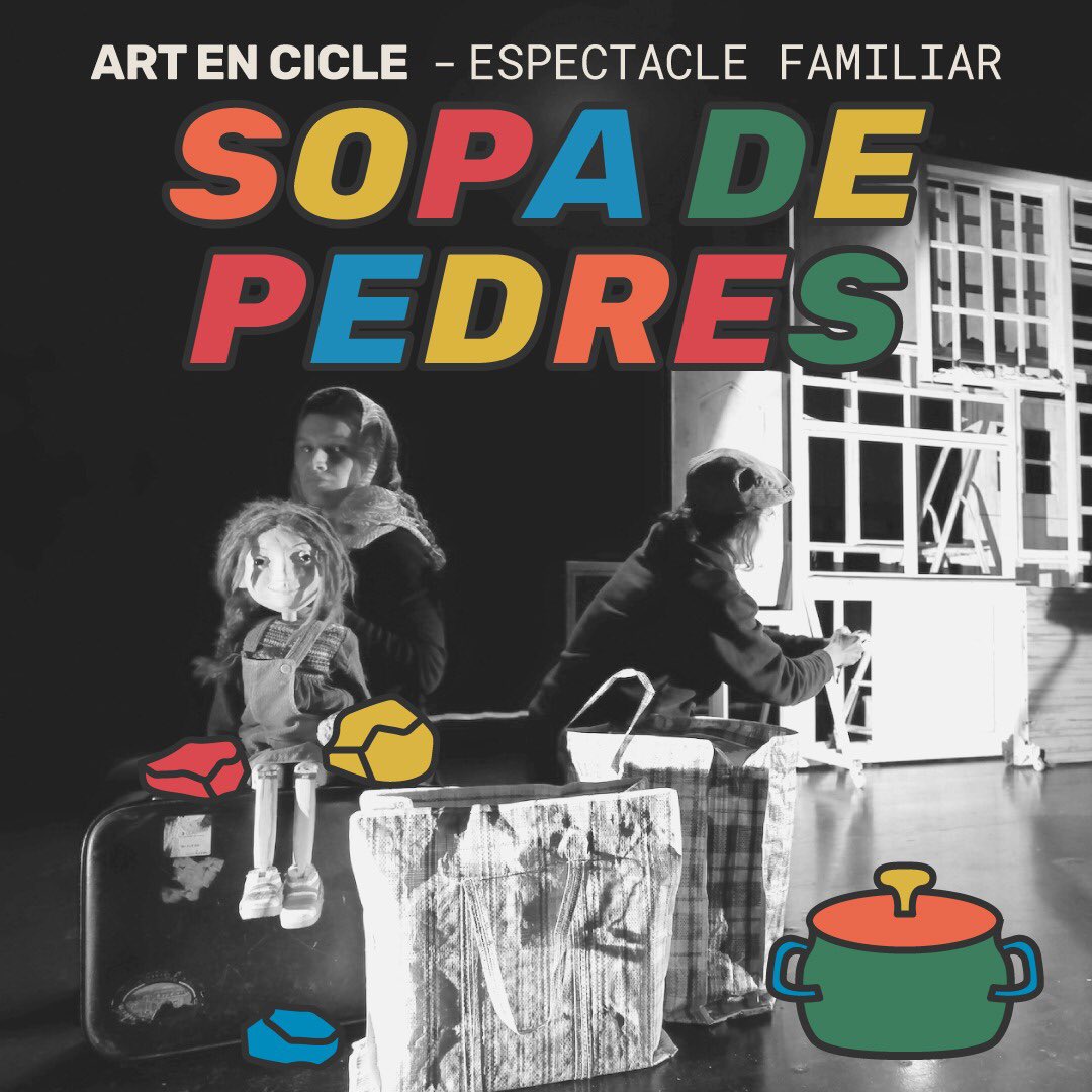 artenciclesuria's tweet photo. 💕 Súper novetat de la 4a edició! Diumenge 1 de març a les 12h tindrem Sopa de Pedres. Un espectacle dirigit a nens i nenes perquè ells també gaudeixin de la cultura i el teatre 🙌🏻🙌🏻 Ajuda’ns a exhaurir també les entrades 🙃 us hi esperem! #artenciclesuria #culturaalpoble #suria https://t.co/8wfAs63I1s