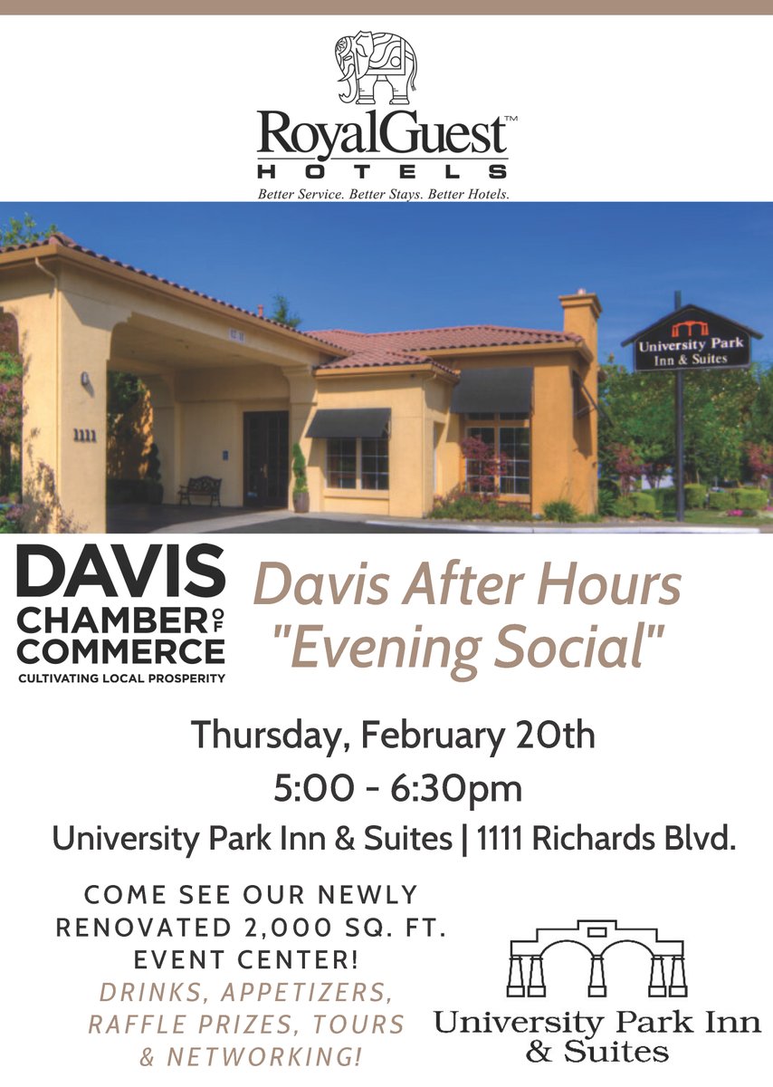 Join Us Tonight at University Park Inn &amp; Suites for the Davis After Hours "Evening Social"!