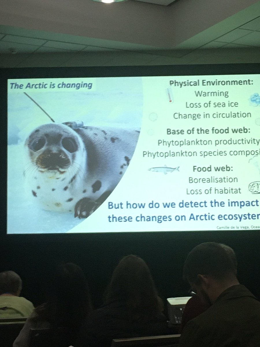 Great talk by @CamilleDLVega about application of isotopes in assessing change in Arctic foodwebs! Well done! @NERC_CAO