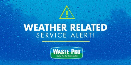 Waste_Pro_USA's tweet photo. #WastePro #ServiceAlert for residents of #BallGround, GA and surrounding areas: Our Cherokee C&D Landfill will be closing at 2:30 p.m. today due to the snow. If you need to visit us tomorrow, please call ahead at (770) 479-1083. More: https://t.co/6EkoHdSPCr https://t.co/pXxclR7bSk
