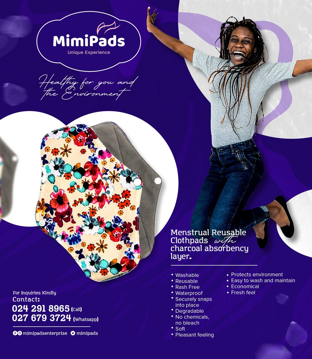 MimiPads's tweet photo. Unhygienic methods of managing menstruation have serious implications on women and adolescent girls. We produce various reusable sanitary pads which are easy to wash and reusable, for at least one year. Wanna try one? Call us Now...
#reusablepads #menstruation @MHDay28May https://t.co/H6firTQEAe