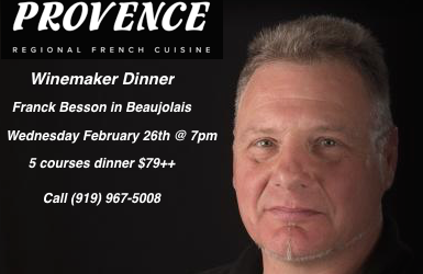Few seats left ! Don't miss this opportunity to meet this fabulous gentleman.
provenceofcarrboro.com/e…/beaujolais-wine-dinner