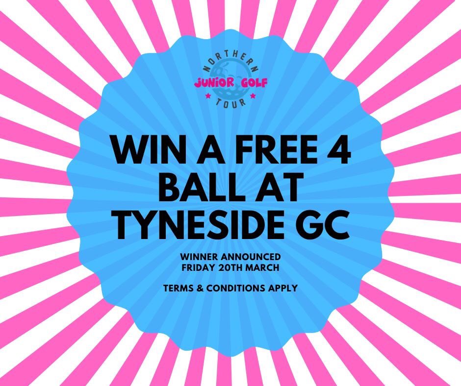 PINGJuniorGolf's tweet photo. **COMPETITION TIME**

We're feeling generous and are giving one lucky person the chance to win a 4 ball voucher at @TynesideGC 

All you need to do to win this fantastic prize is: 

👍 FOLLOW US
👍 RETWEET

Winner announced on Friday 20th March. 

Good luck everyone. 

NJGT Team https://t.co/2cOhyDgwhw