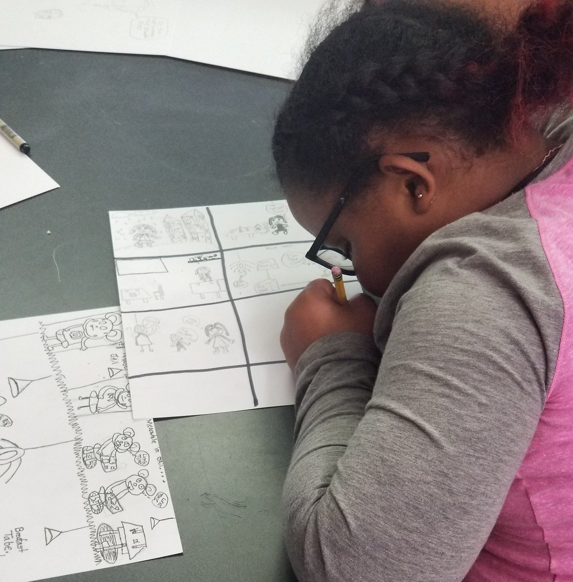 NextUpRVA's tweet photo. Thanks to @visartsrva for providing a wonderful NEW class for us #afterschool - Cartooning! Students are loving this program! They are inventing their own cartoon characters & stories while learning about drawing methods used by professional cartoonists. #LearningBeyondtheBell https://t.co/sy6xW0VHpl