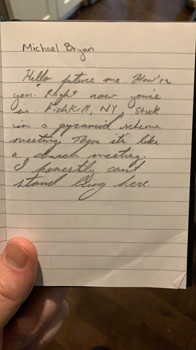 MichaelBryanVO's tweet image. Cleaning out my room today and I found this gem from my first month in NYC. I thought I was making acting connections.