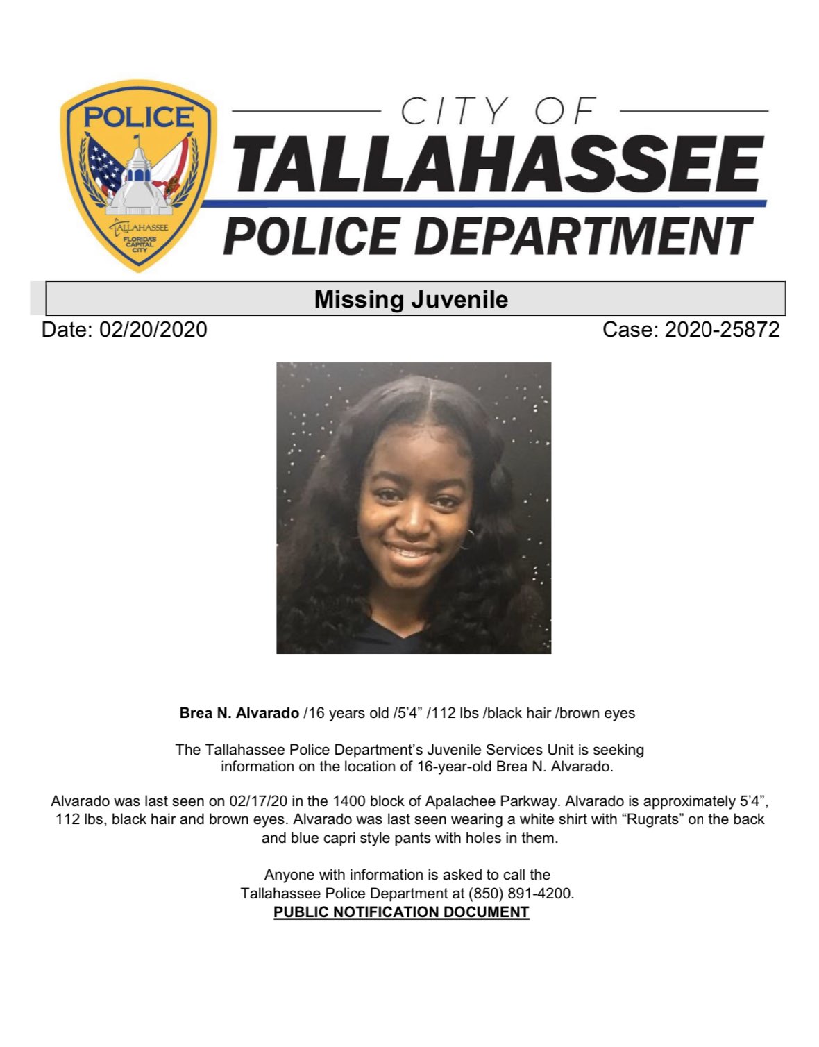 Tallahassee Police Missingperson Please Share Tallahassee Police Missingperson Please Share