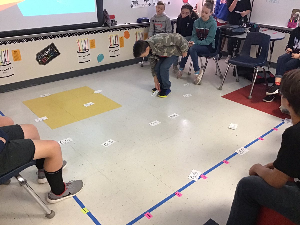 whitney_ward89's tweet photo. Students used a life size coordinate plane to practice plotting points. #coordinateplane #ourWHY #CILD #CSI1920 @jenkscsis @JimmyRoss3208 @chinaspringIS https://t.co/FEH0fO2a9Z