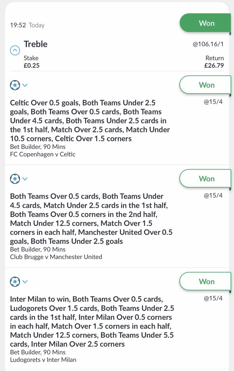 betchanger's tweet photo. What a way to make a return! We hit a 700/1, 540/1, 110/1 and a 70/1 🎉✅ got to love the europa league! https://t.co/bWRTMIBQpt