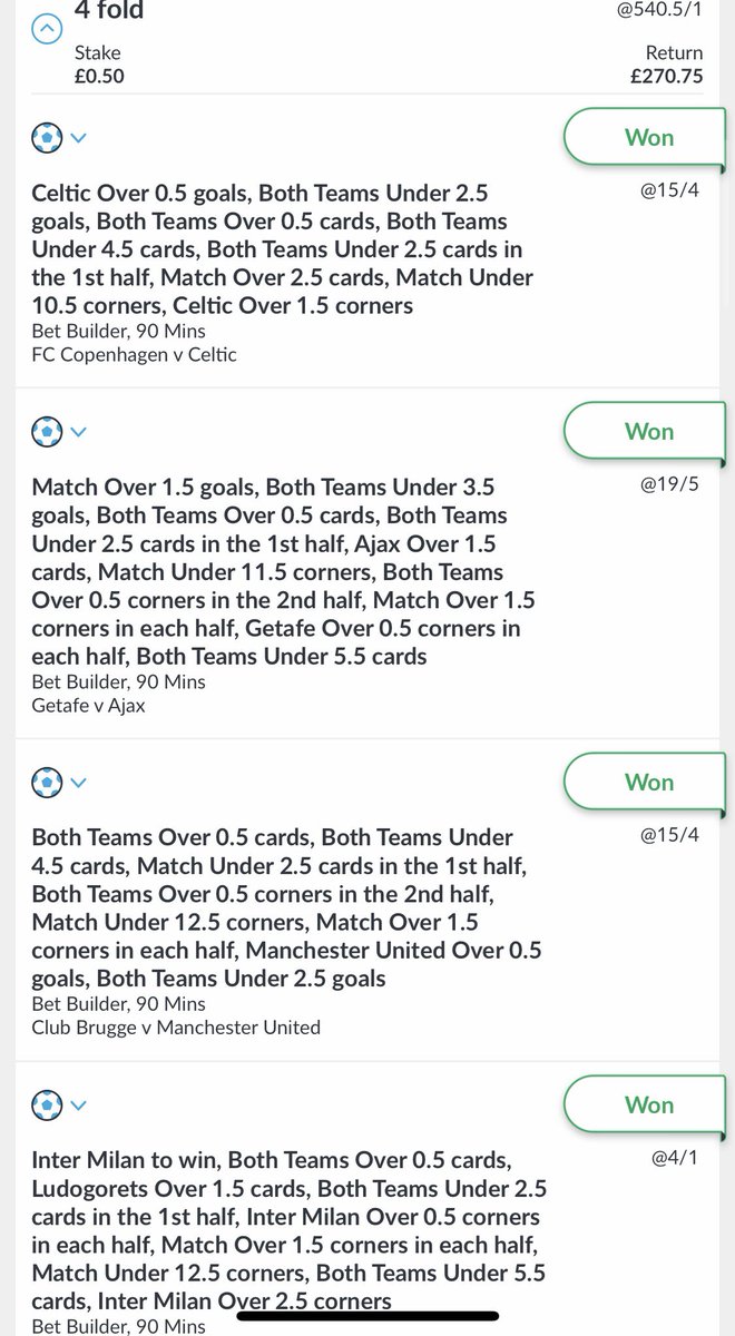 betchanger's tweet photo. What a way to make a return! We hit a 700/1, 540/1, 110/1 and a 70/1 🎉✅ got to love the europa league! https://t.co/bWRTMIBQpt