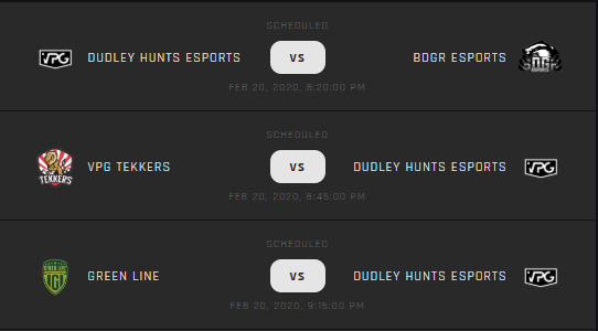 DudleyHunts's tweet photo. ⚫️🔴Matchday 16,17 &amp; 18 of @OfficialVPG Conference South🟢🟡

Due to issues with servers we have got 3 matches tonight
20:20pm vs @BdgrEsports 
20:45pm vs @VTekkers 
21:15pm vs Green Line 

Lineup will be announced Shortly!

#VPG #DHES #BDGR #VTFC #GLFC https://t.co/JGAdDUL3yv