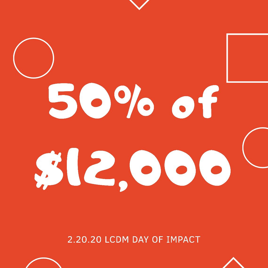 FIFTY PERCENT! Let’s keep this going and raise $6,000 more FOR THE KIDS❤️⭐️