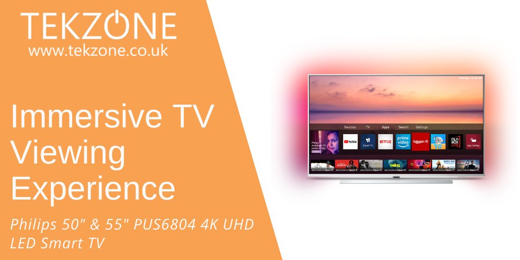 For a limited time, save £50 on the <a href="/philips_uk/">Philips UKI</a> 50" and 55" PUS6804 Smart Ambilight LED TVs 📺 Light up the room and create the perfect atmosphere no matter what you're watching!

Shop the range here: bit.ly/PhilipsTVTekzo…