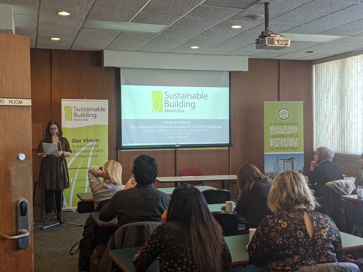 SustBldgMB's tweet photo. So proud to be embarking on this great series of talks today at our Day of Learning to find out more about #greeningmb
Shout out to @MB_CaGBC @MB_Race2Reduce and the Office of Sustainability at @uwinnipeg
It's a full house folks!! https://t.co/qo6G5VRnFu