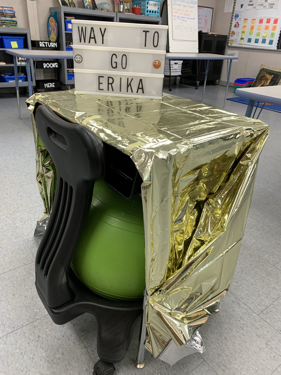 mrstuto's tweet photo. The V.I.P. Seat is back! Students who complete their homework and show C.H.A.M.P. qualities can be the V.I.P. of the class. As a reward they can sit at the golden table and receive Stuto Bucks (class economy) for their hard work. https://t.co/edaIlbpEcu