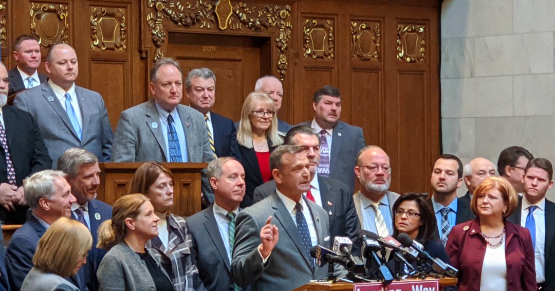 RepMacco's tweet photo. Today, I joined my colleagues to talk about the many victories delivered by the Assembly this session! We are reforming our tax code, investing in our state, improving Wisconsin's water quality, and much more! #WisconsinFirst https://t.co/tr6MDtAUyd