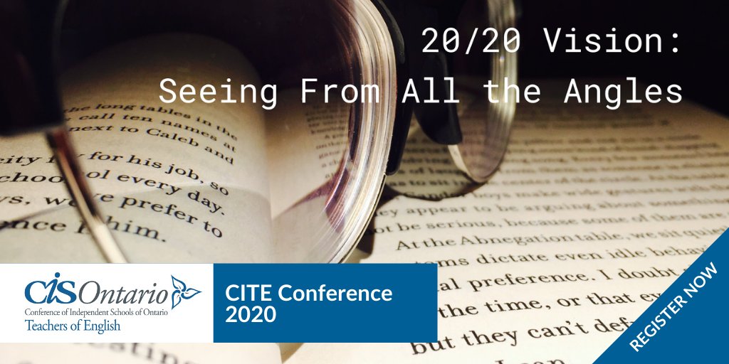 CISOntario's tweet image. English Teachers and ELL Teachers, REGISTER TODAY cisontario.ca/cite for the annual CITE CONFERENCE on April 18, 2020 @BishopStrachan. This year&apos;s theme is 20/20 Vision: Seeing From All the Angles. Keynote Speaker #LeeMaracle @CIS_CITE #cisopd #citeconference #cite2020