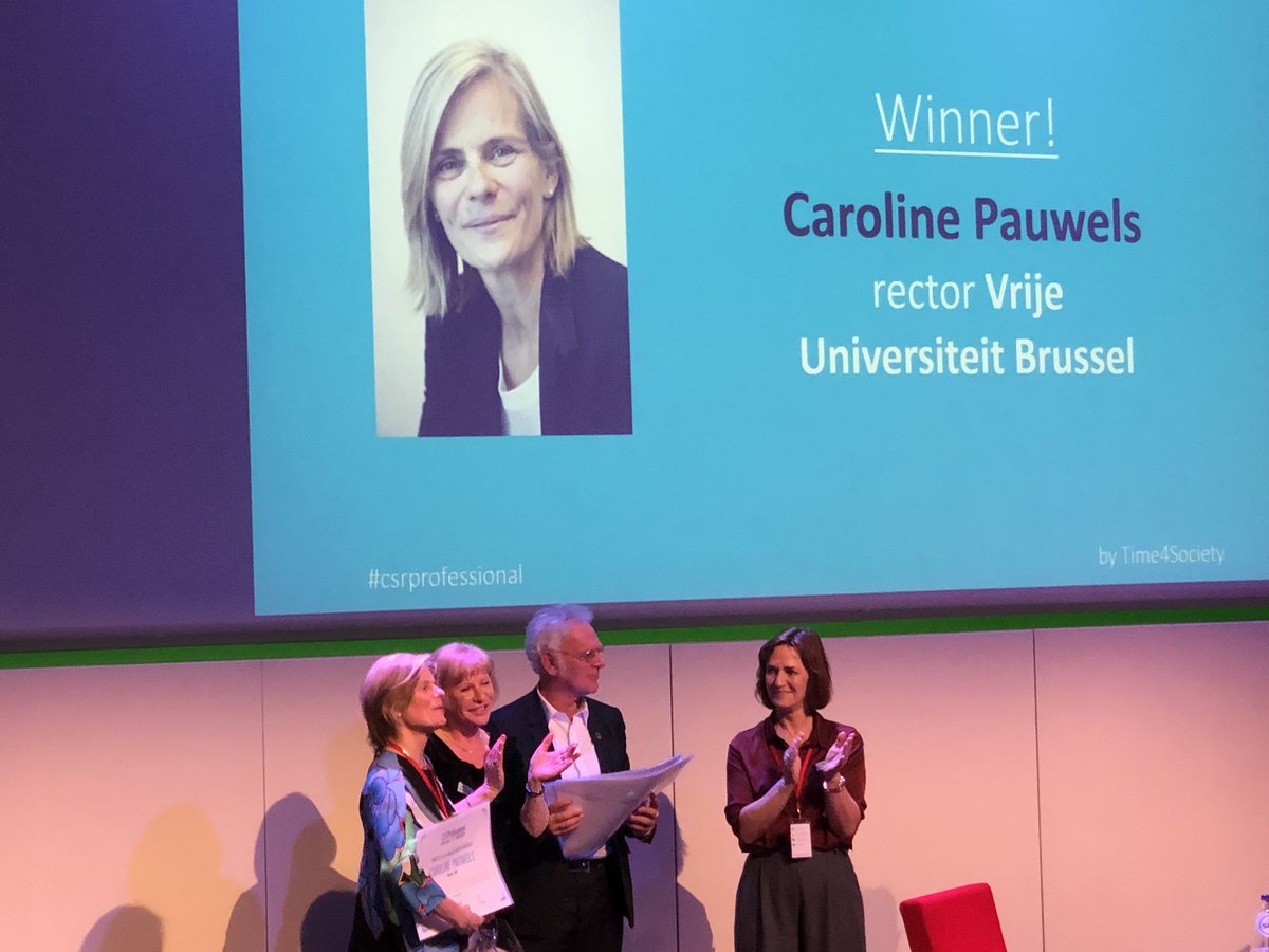 FaQuix's tweet photo. Duurzaam en maatschappelijk verantwoord ondernemen kan alleen maar slagen wanneer gepassioneerde leiders dit uitdragen: Caroline Pauwels, Rector #VUB, is CSR professional van 2019. Proficiat #csrprofessional #MVO #Sustainability https://t.co/PB1ErnvzKz