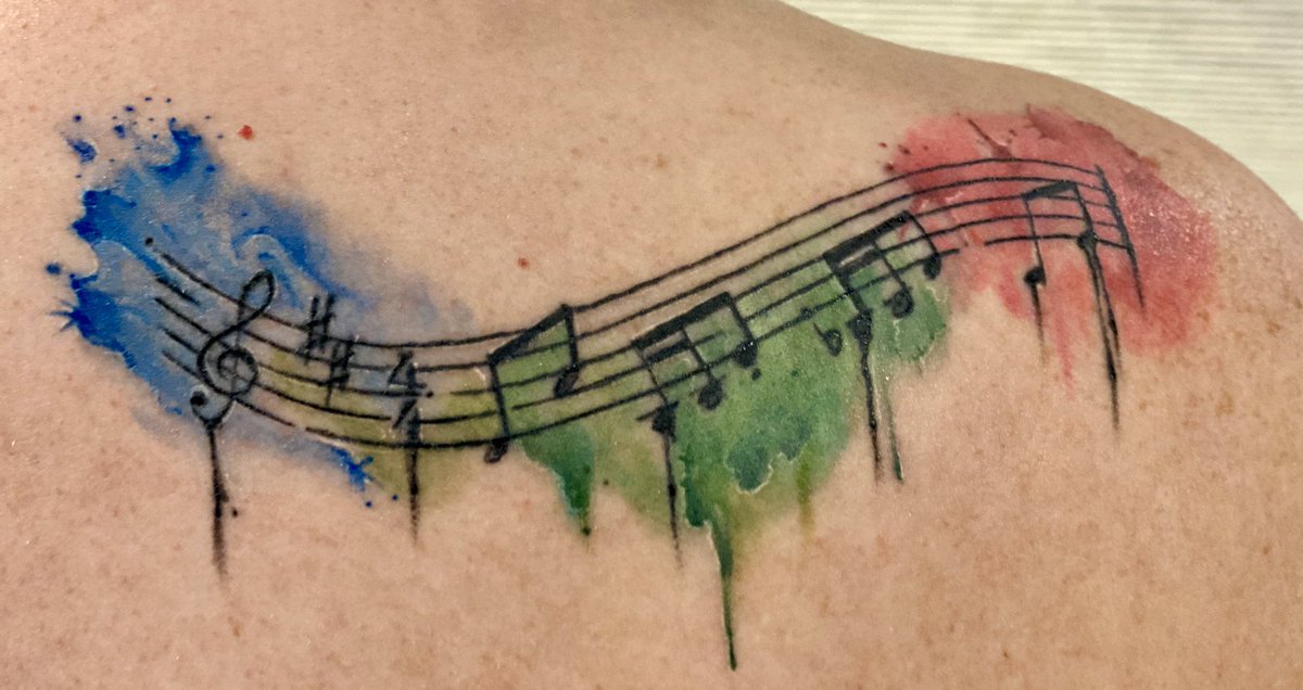 EticketDream's tweet photo. Loving my new tattoo of #JustaGirl music @nodoubt @gwenstefani #tomdumont #NDInk 🎶💙💚💗🎀 https://t.co/HIAlBbf7Ii