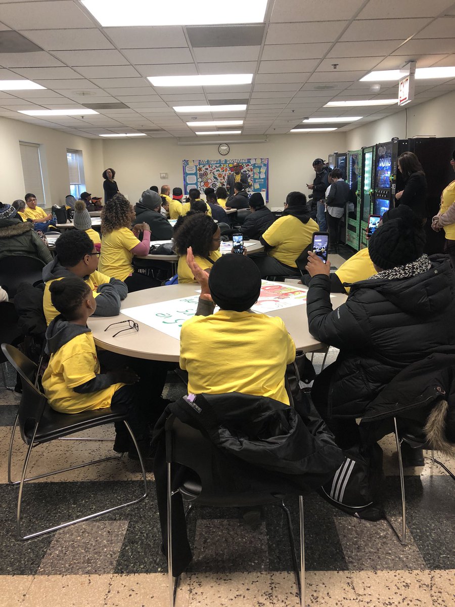 State cancels appeals hearing for #Chicago Virtual Charter School only  hours before start. Parents (in yellow #SaveCVCS shirts) are disappointed. Several took off work to speak at hearing. “I sincerely hope it’s not a forgone conclusion that our school is closed” - Board Chair