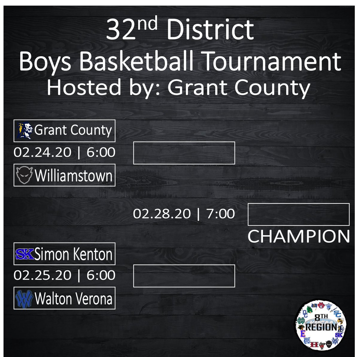 32nd District Basketball Tournaments
Hosted by: Grant County