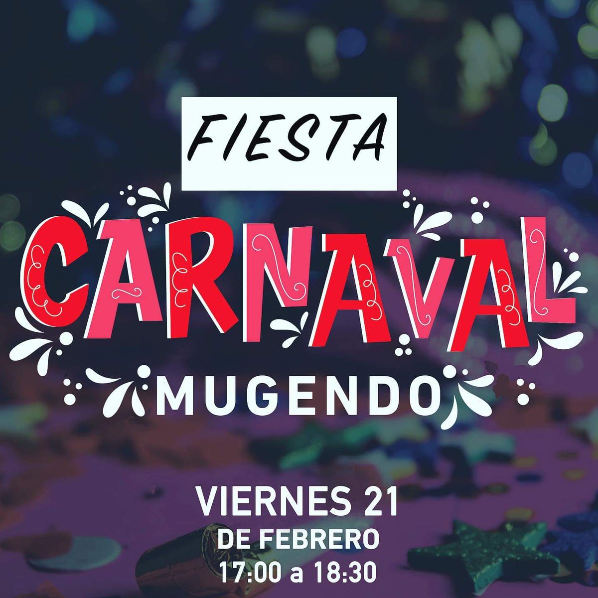 ClubMugendoTF's tweet photo. Mañana NO hay entrenamiento de Mugendo para los niños,  estaremos celebrando la fiesta de Carnaval en San Clemente 25. Méndez Núñez permanecerá cerrado. https://t.co/mDmhUYy5gn