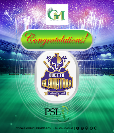 gmiitsolutions's tweet image. Congratulations to the winning team.
#QuettaGladiators #PSL5  #PSL2020 #GMIITSOLUTIONS #GrowBusiness #Pakistan