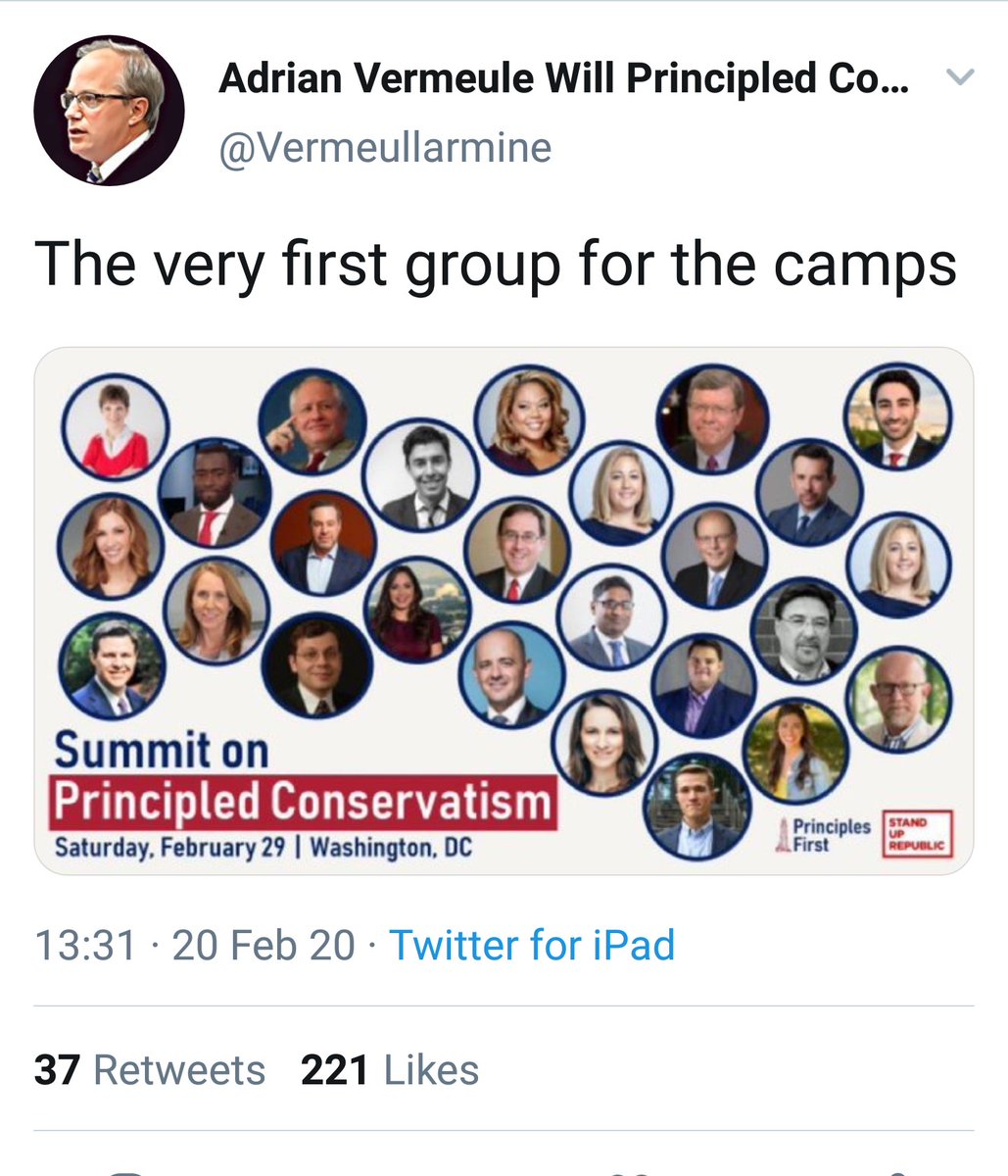 Holocaust as metaphor, ongoing thread. This person is joking about sending people he doesn't 100% agree with to the camps. IE concentration camps.H/T  @dr_jfprice